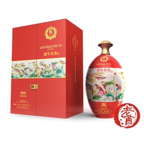 连年有鱼53度酱香型白酒1.5L